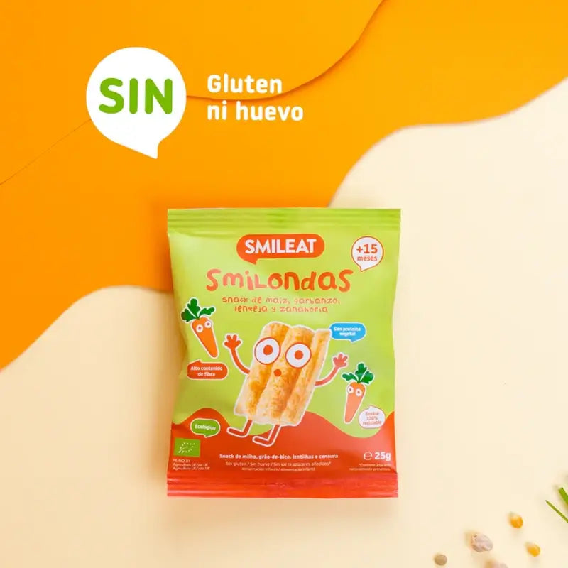 Smileat Smilondas Mais-Gemüse-Karotten-Snack, 25 Gramm