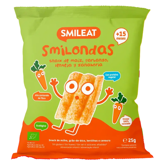Smileat Smilondas Mais-Gemüse-Karotten-Snack, 25 Gramm