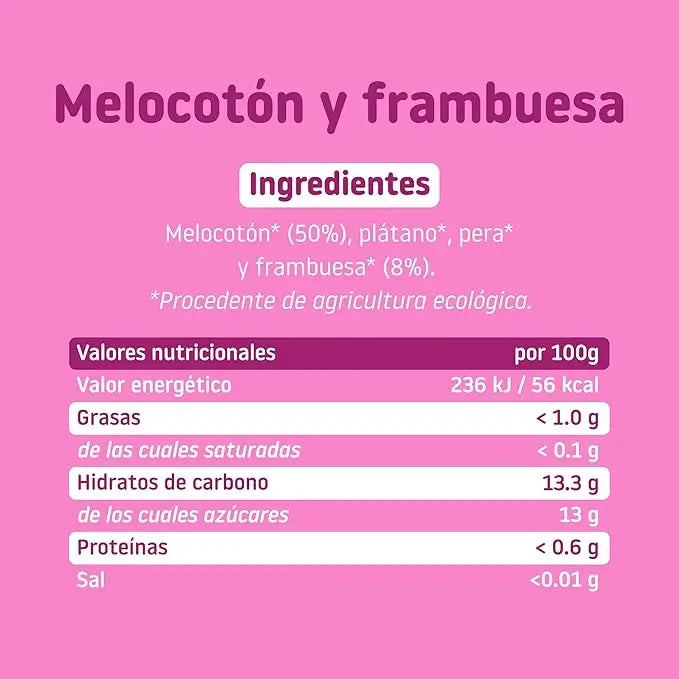 Smileat Bio Himbeere und Pfirsich Kleines Glas, 130 g