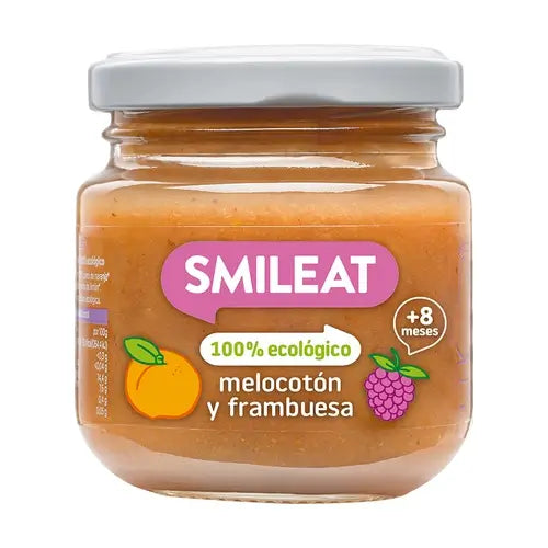 Smileat Bio Himbeere und Pfirsich Kleines Glas, 130 g