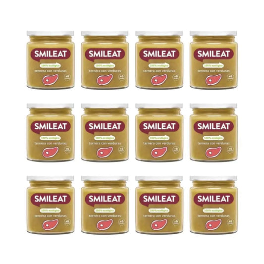 Smileat Gläschen mit Kalbfleisch und Gemüse 230 g, 12er-Pack