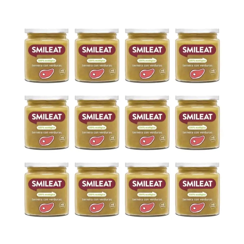 Smileat Gläschen mit Kalbfleisch und Gemüse 230 g, 12er-Pack
