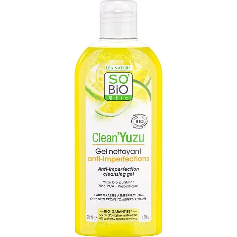 So'Bio Etic Cleansing Gel Clean Yuzu Anti Unreinheiten 200Ml