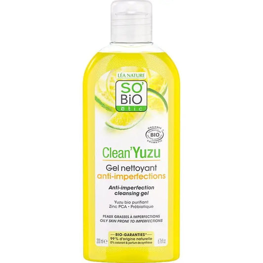 So'Bio Etic Cleansing Gel Clean Yuzu Anti Unreinheiten 200Ml
