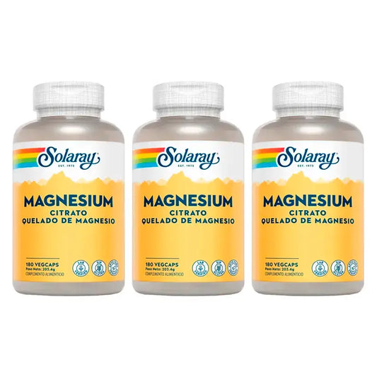 Solaray Magnesium-Zitrat-Packung 3 x 180 Kapseln