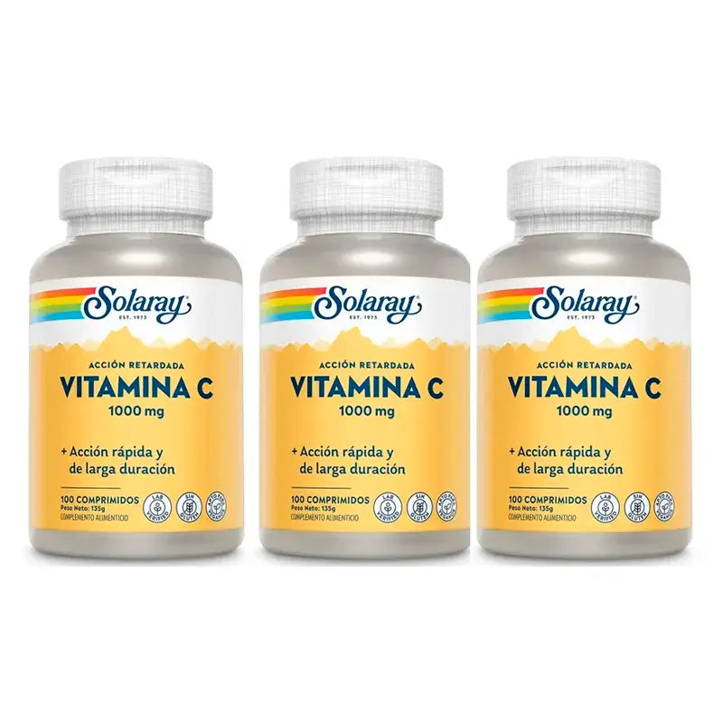 Solaray Vitamin C 1000 Mg Packung 3 x 100 Comp.
