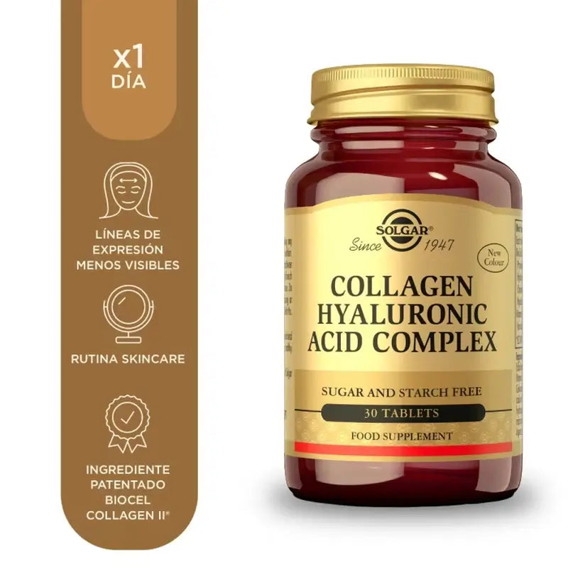 Solgar Hyaluronsäure-Komplex mit Kollagen, 30 Tabletten
