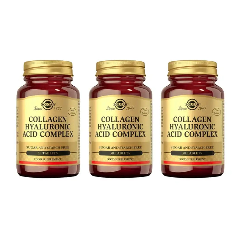 Solgar Hyaluronsäure-Komplex mit Kollagen, 3X30 Tabletten