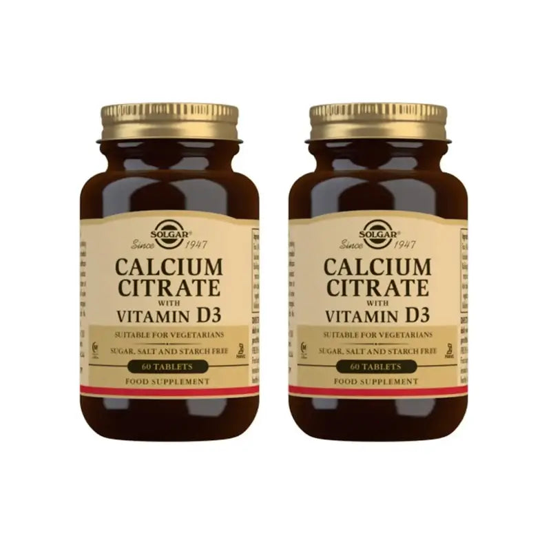 Solgar Calciumcitrat mit Vitamin D, 2X60 Tabletten