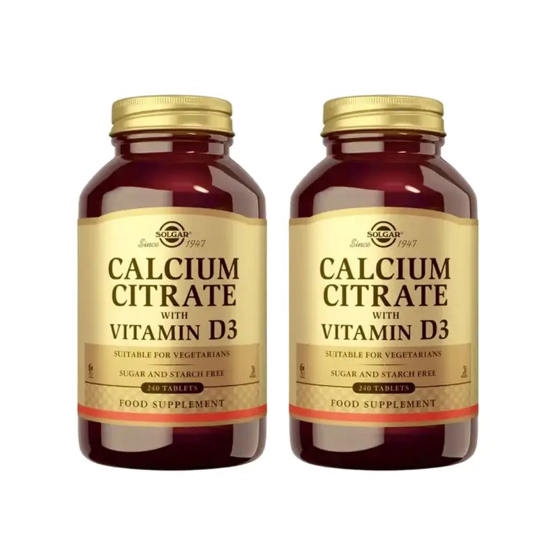 Solgar Calciumcitrat mit Vitamin D, 2X240 Tabletten