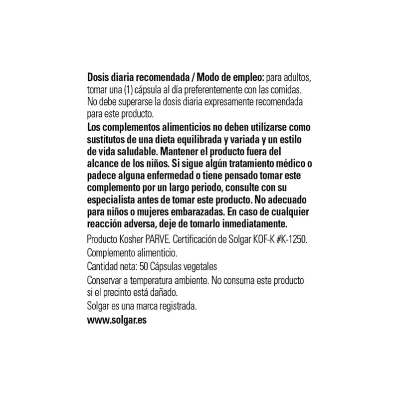 Solgar L-Tyrosin 500mg, 50 Veggie-Kapseln