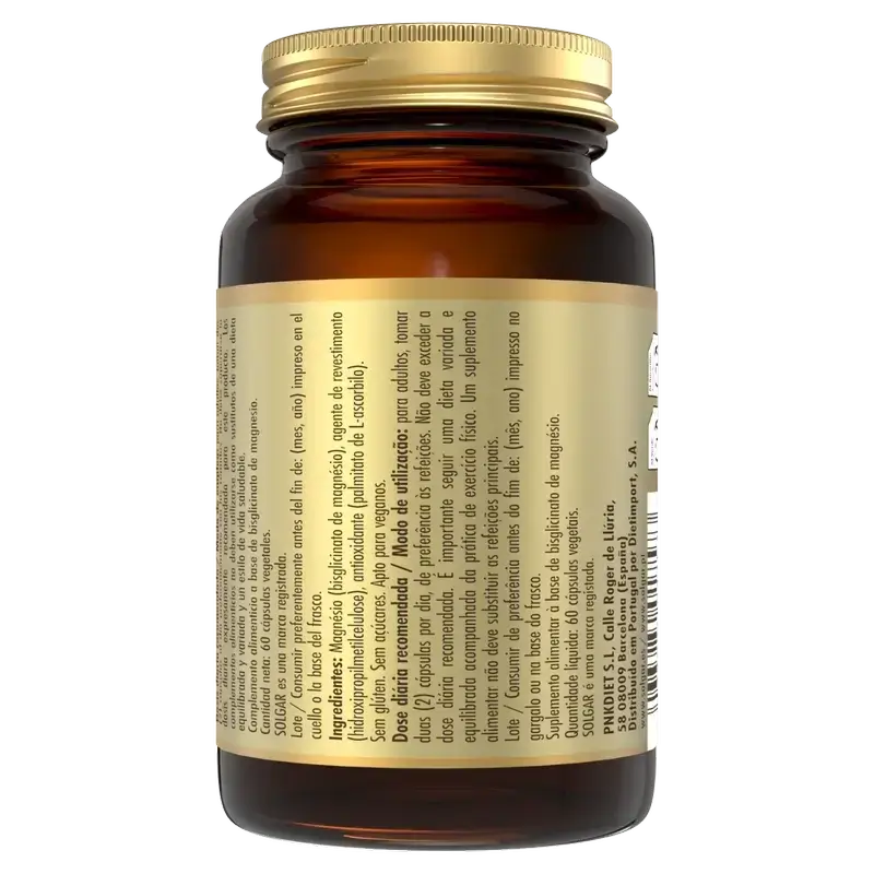 Solgar Magnesium Bisglycinat, Packung 2 x 60 Veggie-Kapseln