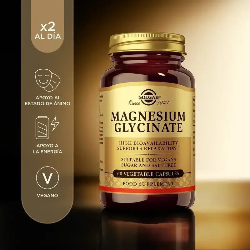 Solgar Magnesium Bisglycinat, Packung 2 x 60 Veggie-Kapseln