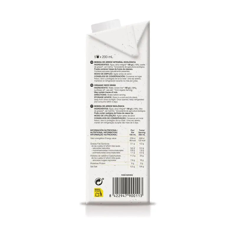 Soria Natural Pflanzliches Reisgetränk, 6 x 1 l