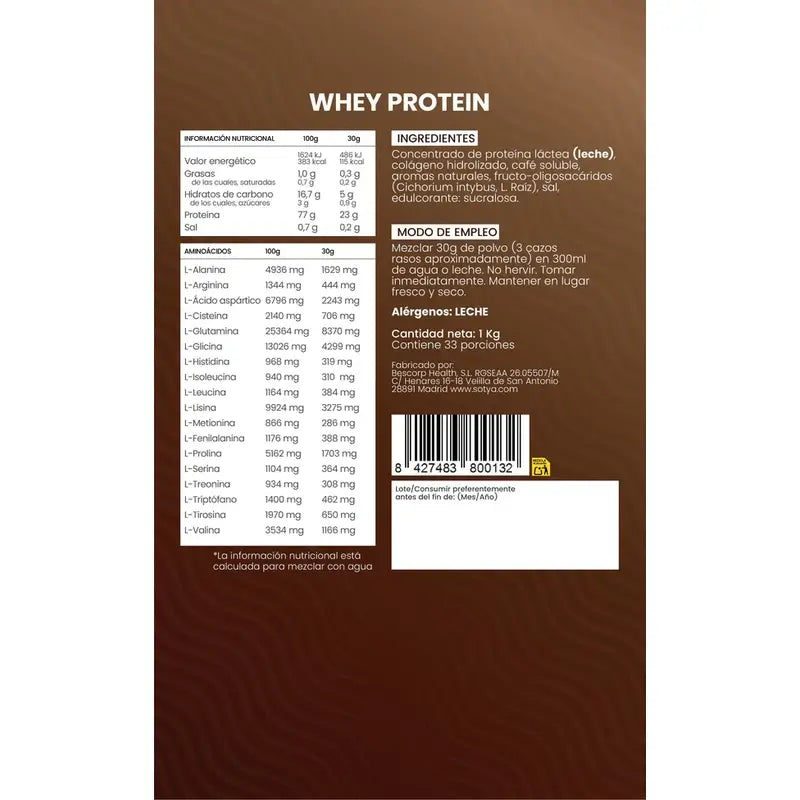 Sotya Molkenprotein Cafe Macchiato Doypack , 1000 Gramm