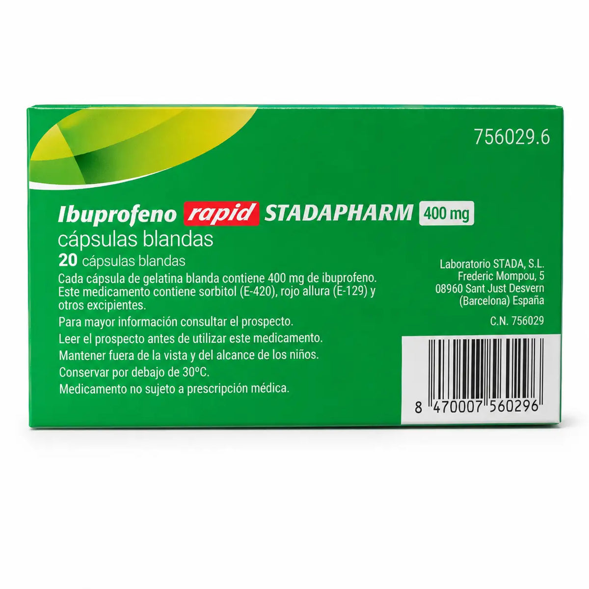 Stadapharm Ibuprofen Rapid 400 mg, 20 Kapseln