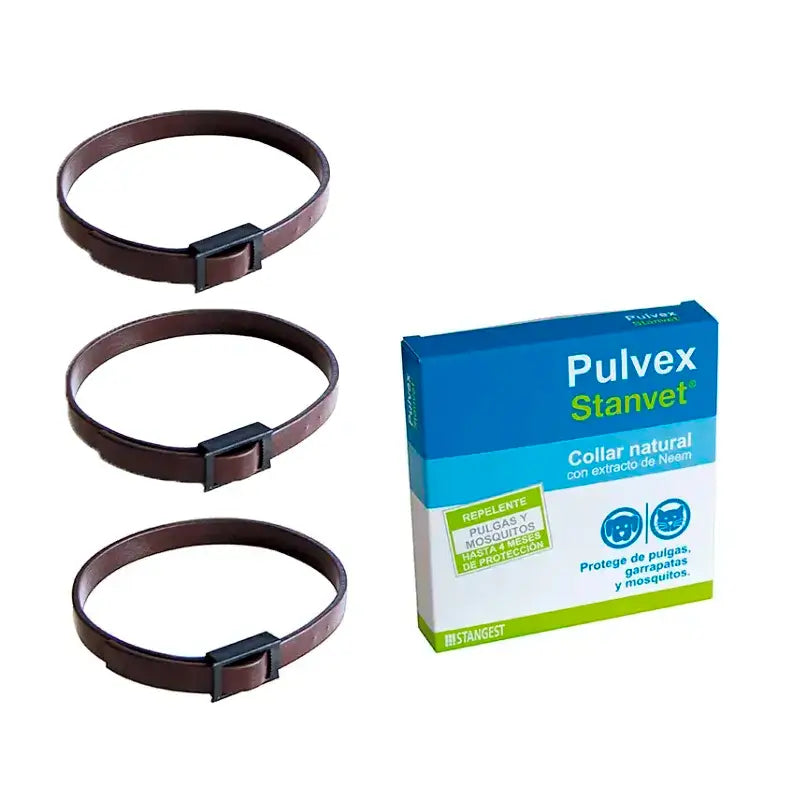Stangest Pulvex Halsband, Pack 3 Stück.