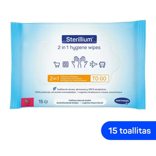 Sterillium 2-in-1-Reinigungstücher, 15 Stück.