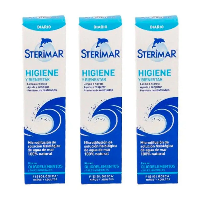 Sterimar Triplo Seewasser Physiologische Mikrodiffusion Nasenhygiene 3 x 50 ml