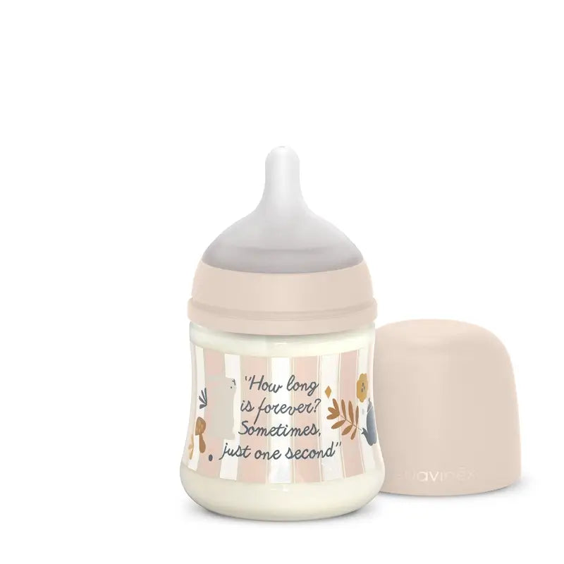 Suavinex Babyflasche 150 ml, Slow Flow (S), +0 Monate, Wonderland Pink