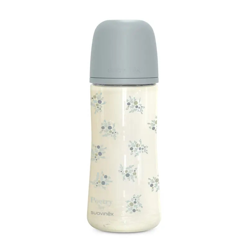 Suavinex Babyflasche 360 ml, Dense Flow (L), +6 Monate, Poesie Blau