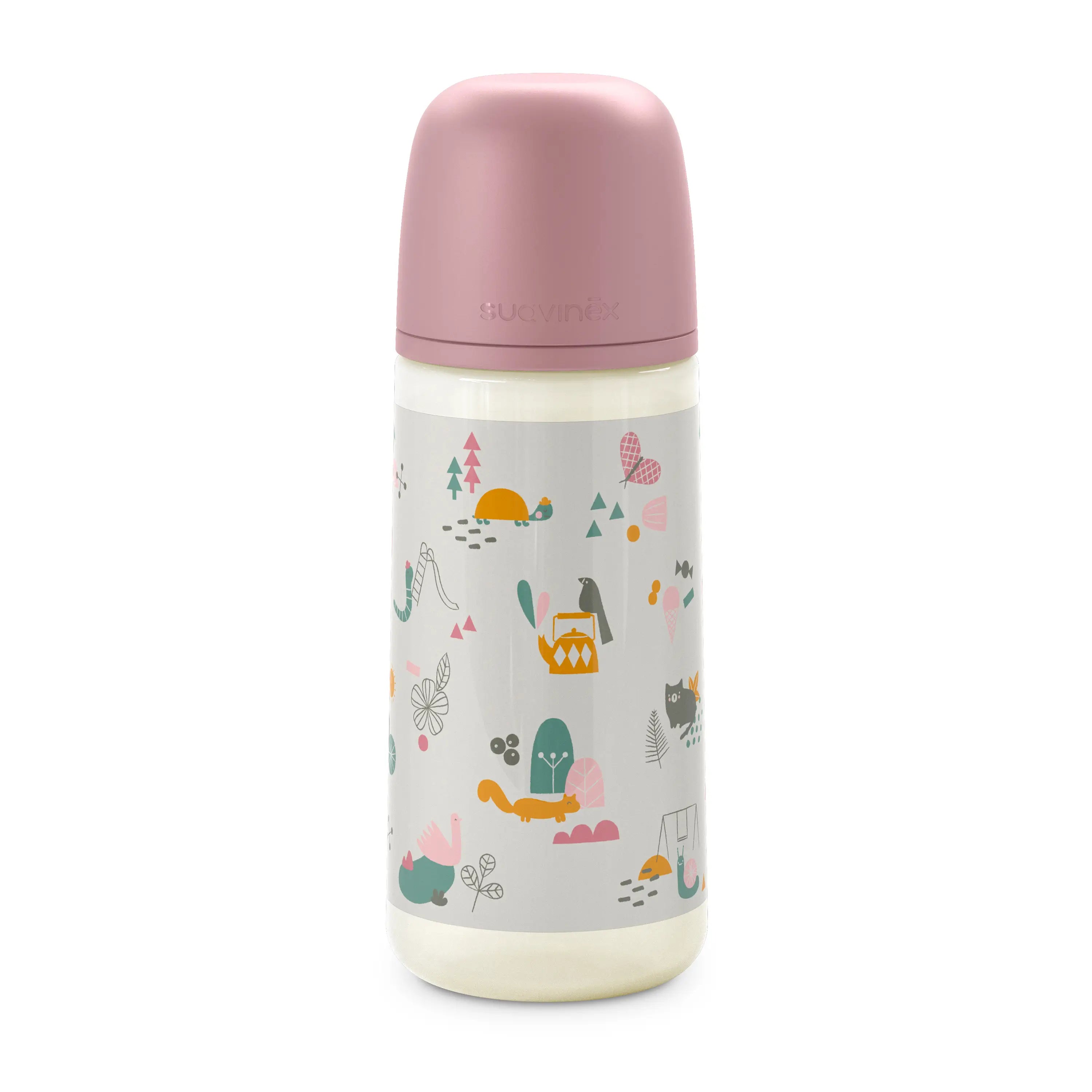Suavinex Biberón De 360 Ml, Babies +6 Monate. Spaziergang Park Rosa, 1 Einheiten