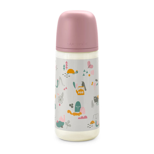 Suavinex Biberón De 360 Ml, Babies +6 Monate. Spaziergang Park Rosa, 1 Einheiten