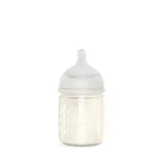 Suavinex Glasflasche 120 Ml. Physiologischer Sauger Sx Pro Silikon. Slow Flow Flasche. +0 Monate. Bonhomia, Beige