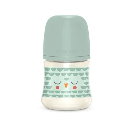 Suavinex Bibéron Premium 150 Ml. Physiologischer Sauger Sx Pro Silikonsauger. Bibéron Premium Slow Flow. +0 Monate. Bonhomia, Grün