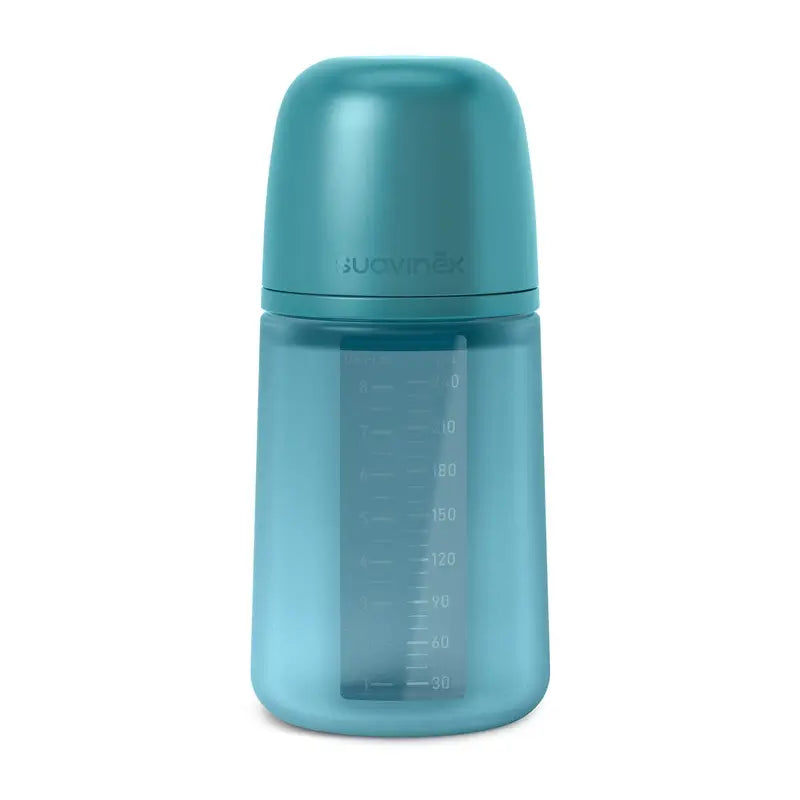 Suavinex Silikonflasche 240 ml, mittlerer Durchfluss (M), +3 Monate, Deep Ocean