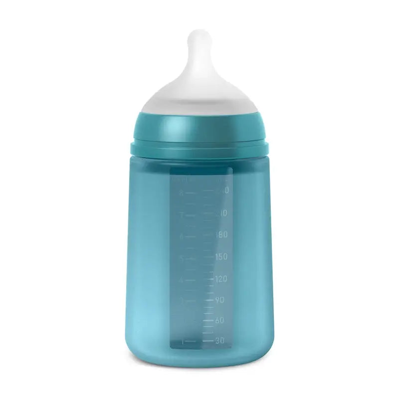 Suavinex Silikonflasche 240 ml, mittlerer Durchfluss (M), +3 Monate, Deep Ocean