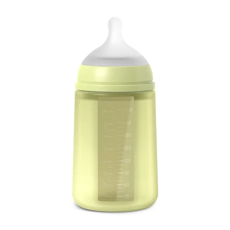 Suavinex Silikonflasche 240 ml, mittlerer Durchfluss (M), +3 Monate, Limette
