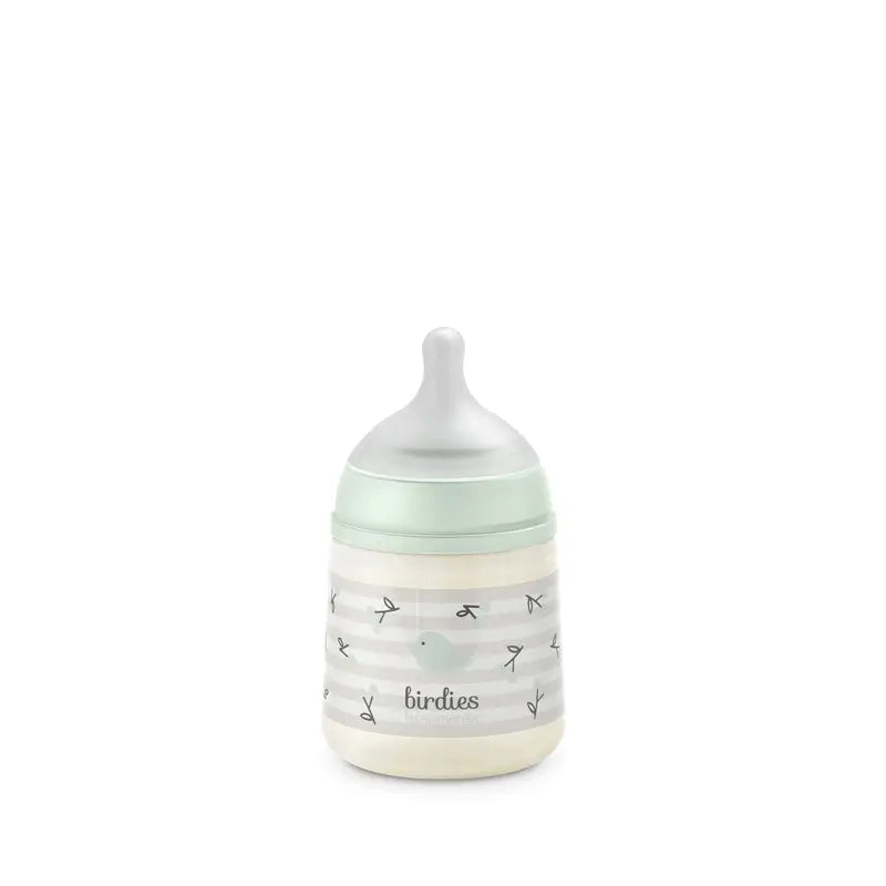Suavinex Trinkflasche Sauger Sx Pro Slow Flow (S) +0 Monate Birdies Grün, 150 ml