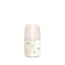 Suavinex Babyflasche Glas 120 ml, Slow Flow (S), +0 Monate, Rosa Poesie