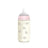Suavinex Babyflasche Glas 240 ml, mittlerer Durchfluss (M), +3 Monate, rosa Poesie