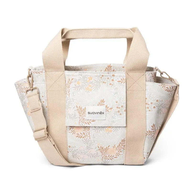 Suavinex Baby Trolley Tasche Brottasche Poesie Druck Beige