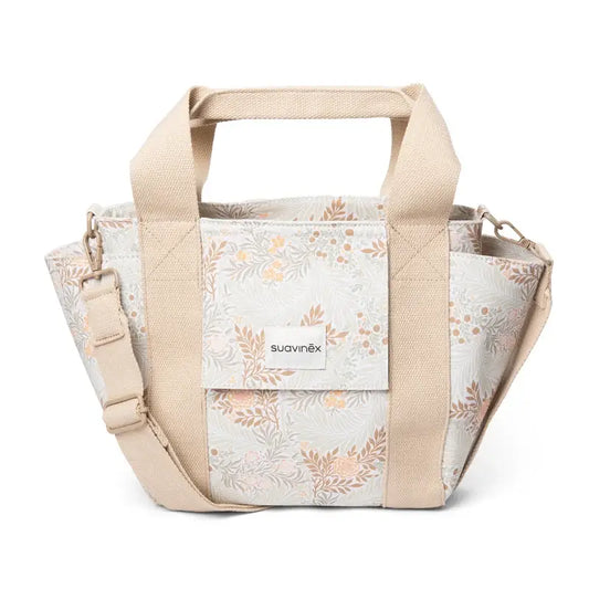 Suavinex Baby Trolley Tasche Brottasche Poesie Druck Beige
