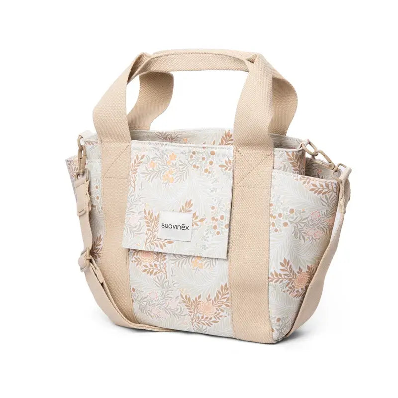 Suavinex Baby Trolley Tasche Brottasche Poesie Druck Beige