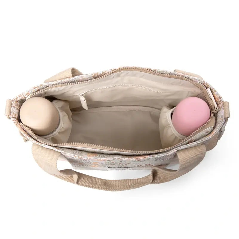Suavinex Rechteckige Poesie Beige Gedruckt Brotkorb Babywagen Tasche