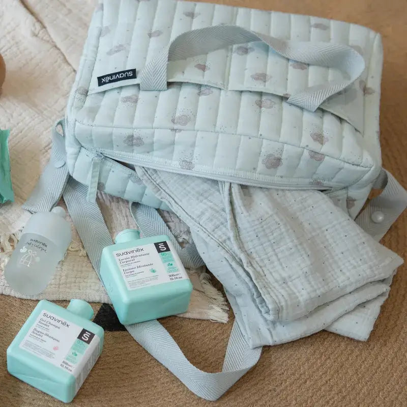 Suavinex Babytragetasche mit Kosmetika. Blau