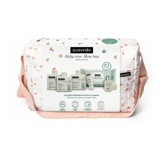 Suavinex Babytragetasche mit Kosmetika. Rosa