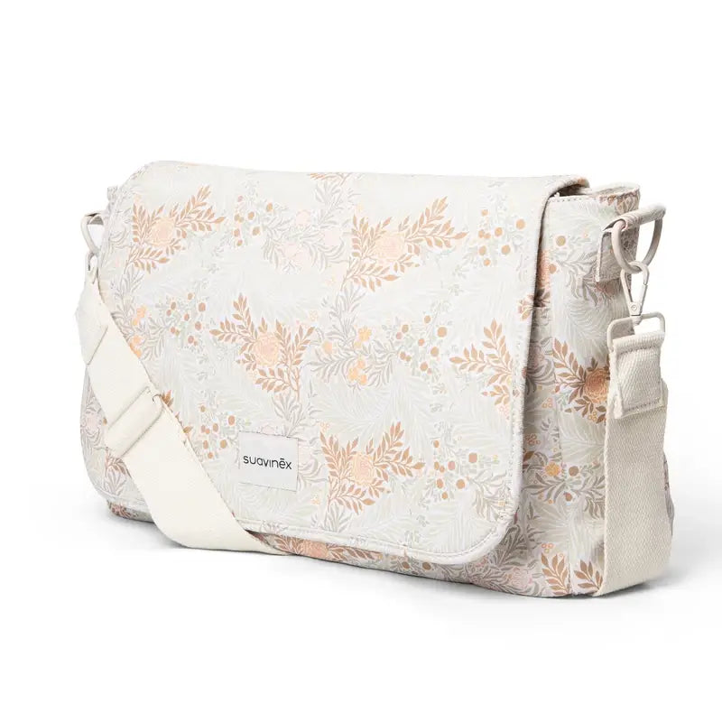 Suavinex Mutterschaft Handtasche Poesie Beige gedruckt Umhängetasche