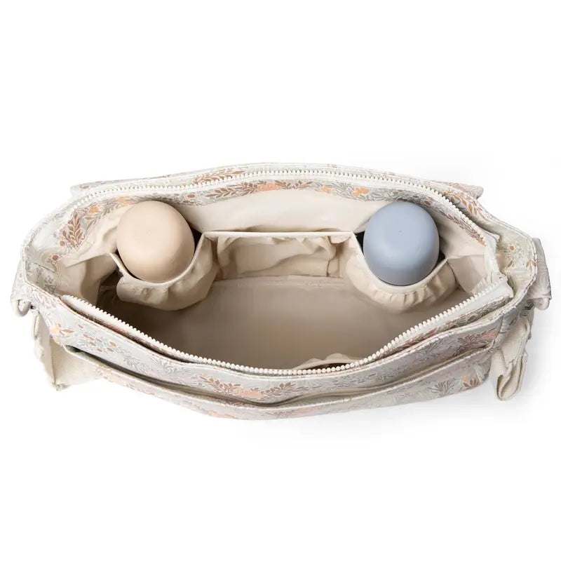 Suavinex Mutterschaft Handtasche Poesie Beige gedruckt Umhängetasche