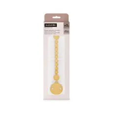 Suavinex Silikonclip, Schnullerhalter mit einteiliger Silikonkette, +0 Monate, Farbe Essence, Senf