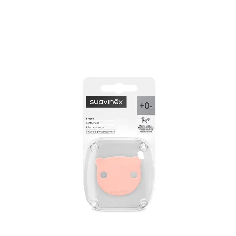 Suavinex Schnuller Halter Clip +0 Monate Wild&Free Pink