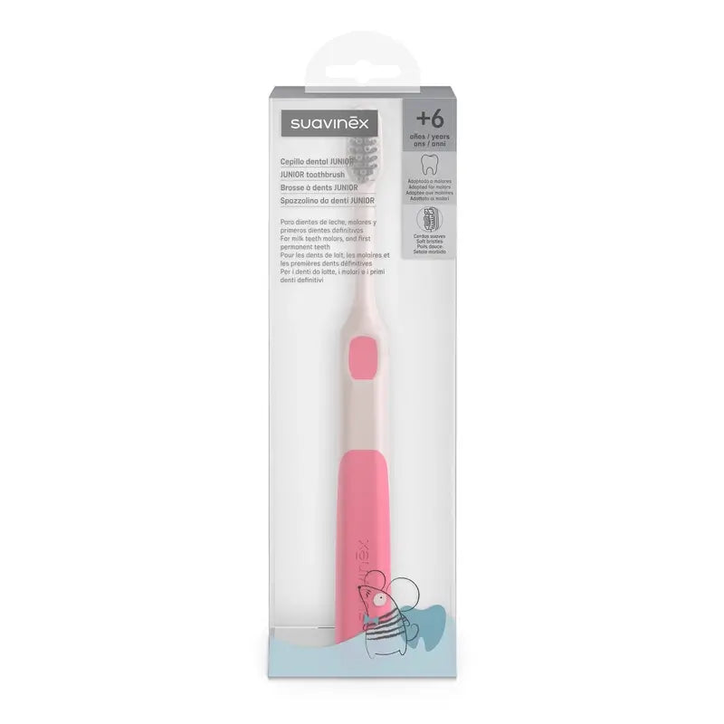 Suavinex Säuglingszahnbürste +6 Jahre, Rosa