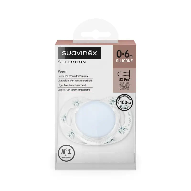 Suavinex Schnuller Sx Pro 0/6 Monate, Poesie Blau