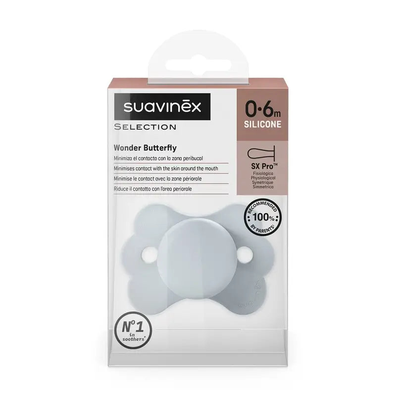 Suavinex Schnuller Sx Pro 0/6 Monate, Wonderland Plain Blau