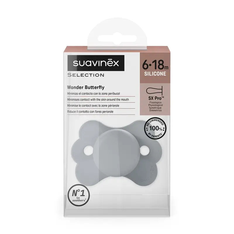 Suavinex Schnuller Sx Pro 6/18 Monate, Wonderland Plain Blau