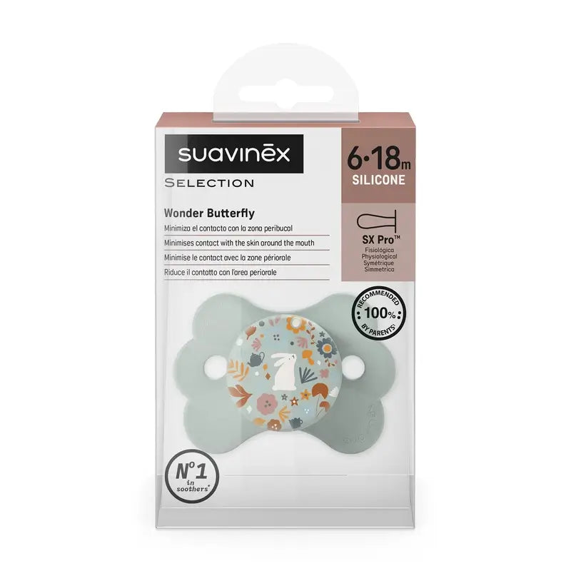 Suavinex Schnuller Sx Pro 6/18 Monate, Wunderland Grün